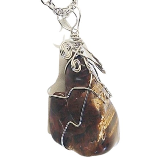 Handmade Petrified Wood Necklace - Picture 3 of 3